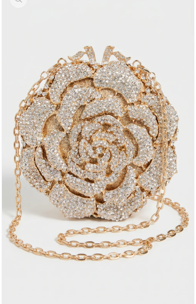 Bolso de mano y roseta de cristal 3D