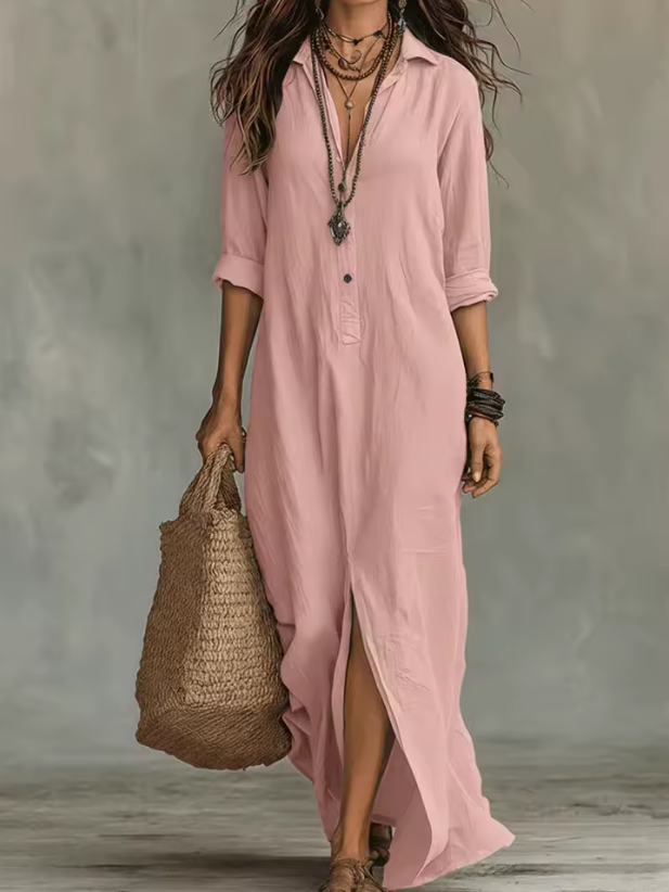 Celine | Vestido largo con botones