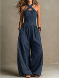 BIANCA| Mono con elegante escote cruzado