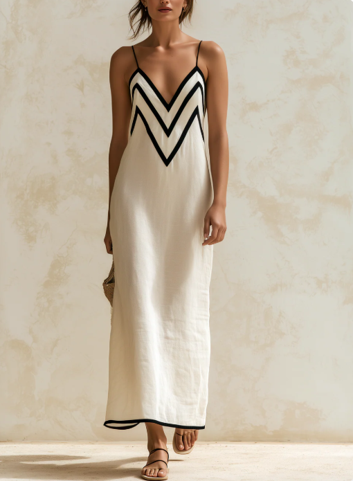 Mónica| Vestido Largo de Lino estilo Lencero