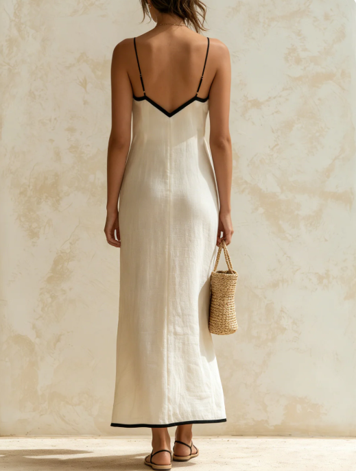 Mónica| Vestido Largo de Lino estilo Lencero