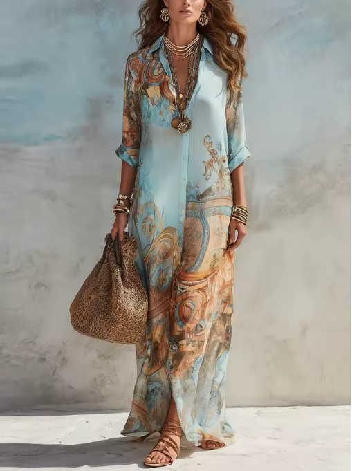 Serena | Vestido camisero mediterráneo