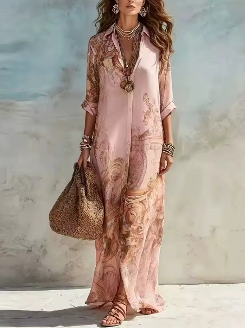 Serena | Vestido camisero mediterráneo