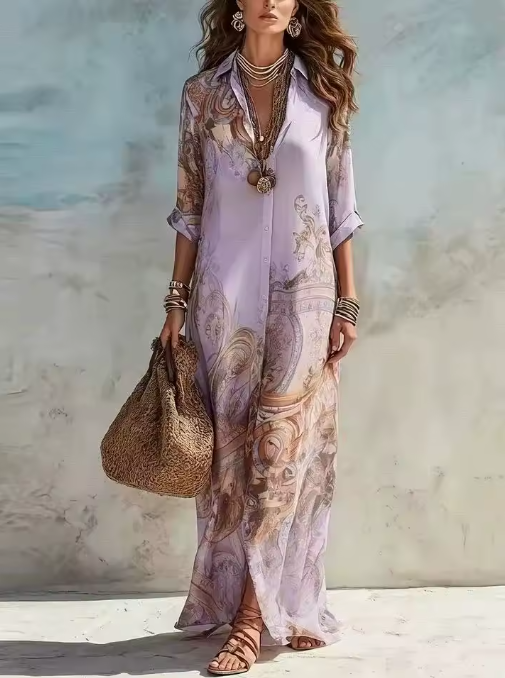 Serena | Vestido camisero mediterráneo