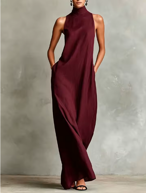 Abril | Vestido Largo Cuello Alto