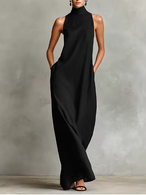 Abril | Vestido Largo Cuello Alto