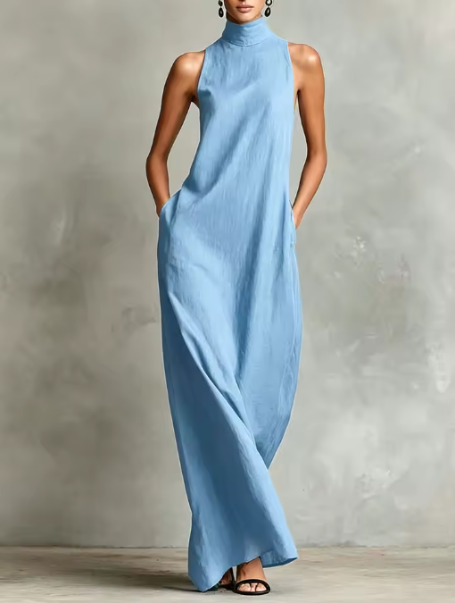 Abril | Vestido Largo Cuello Alto