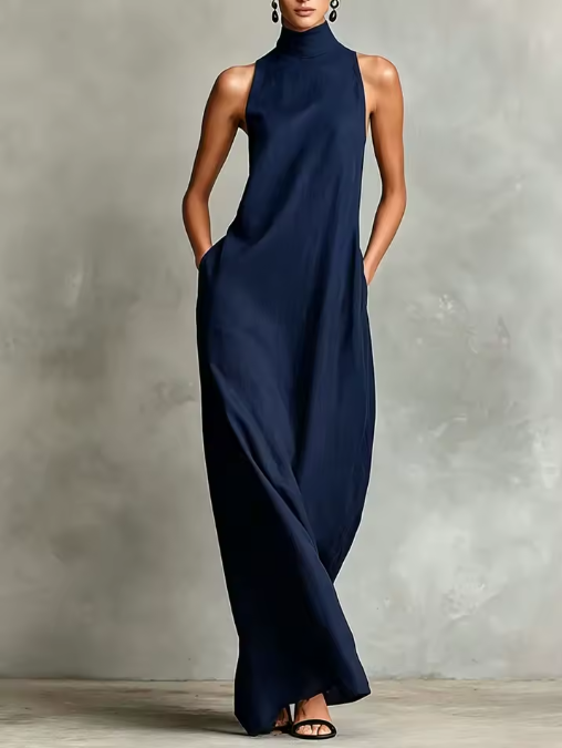 Abril | Vestido Largo Cuello Alto