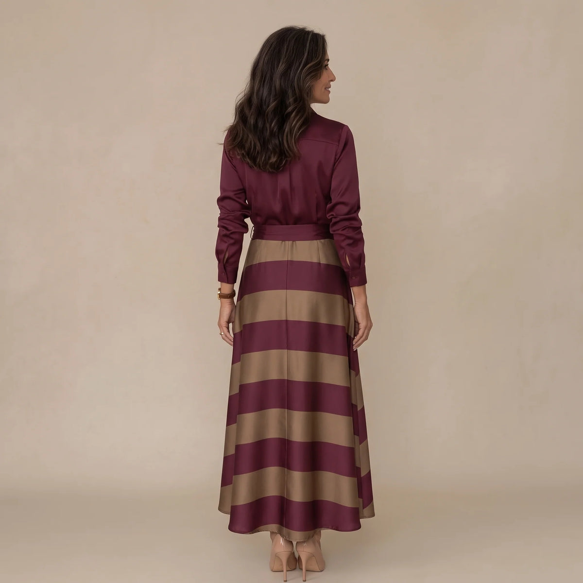 MIA | Robe Chemise Rayée à Ceinture