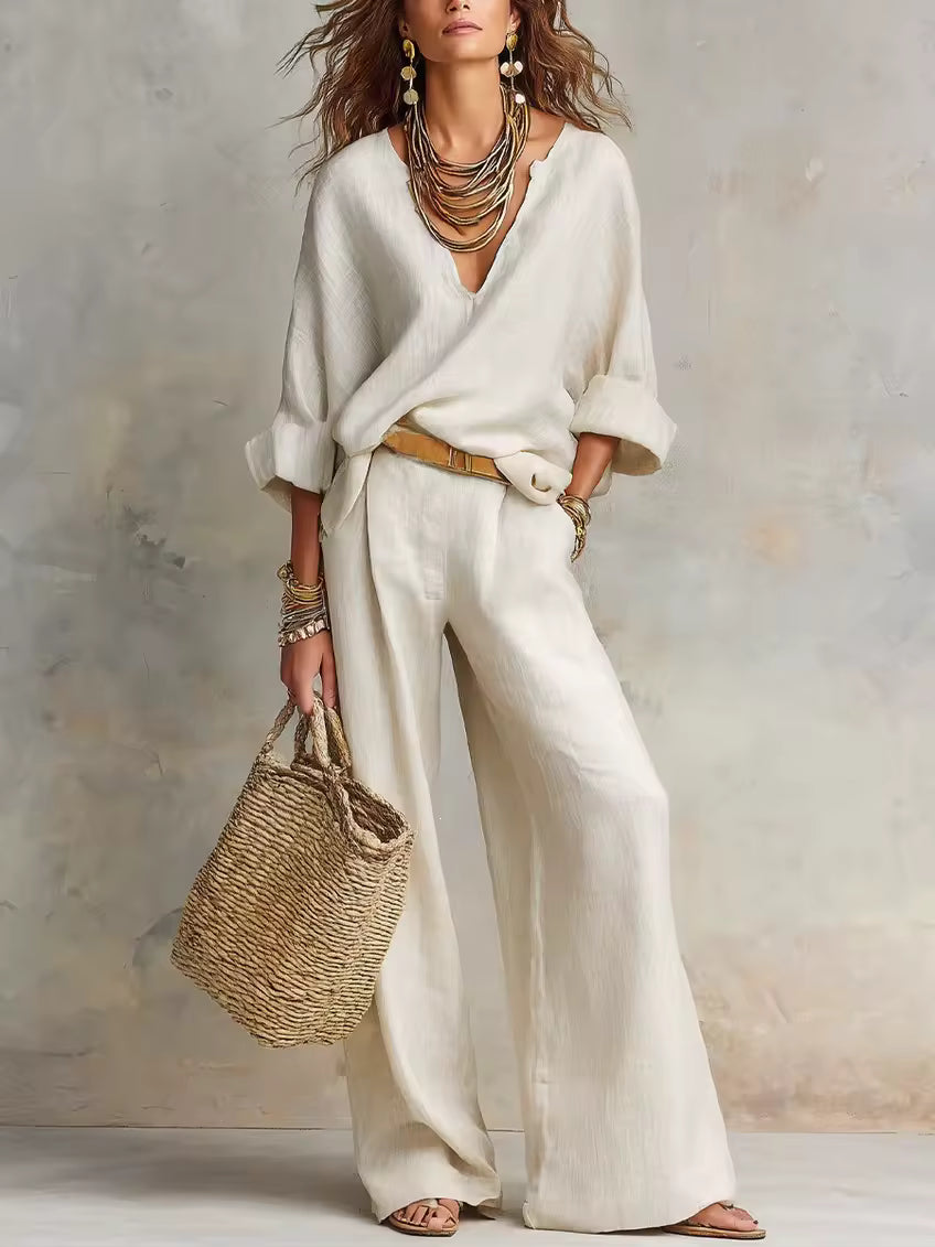 TARA | ENSEMBLE RESORT EN LIN NATUREL