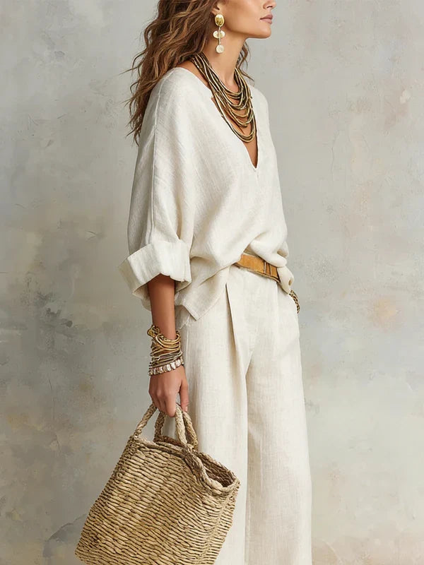 TARA | ENSEMBLE RESORT EN LIN NATUREL