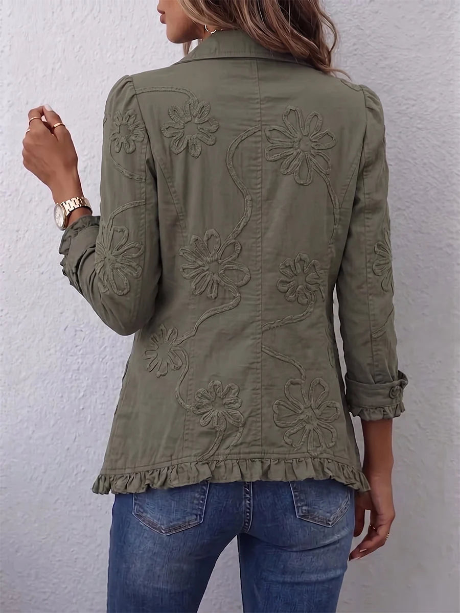 ALESSANDRA | Veste Bohème-Chic Brodée à Volants