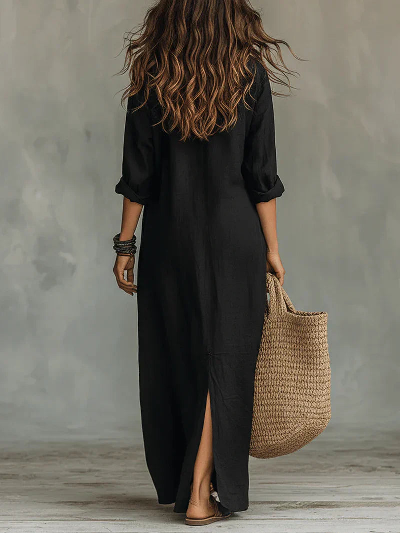 Celine | Vestido largo con botones