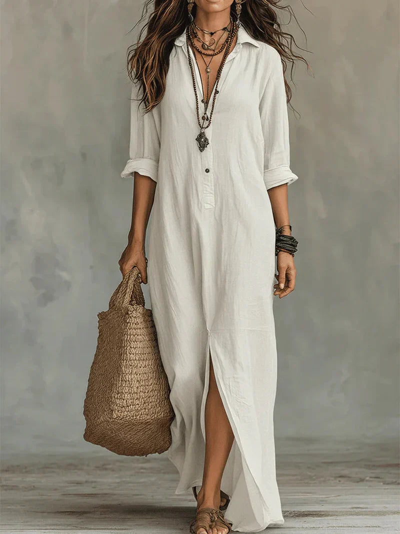 Celine | Vestido largo con botones