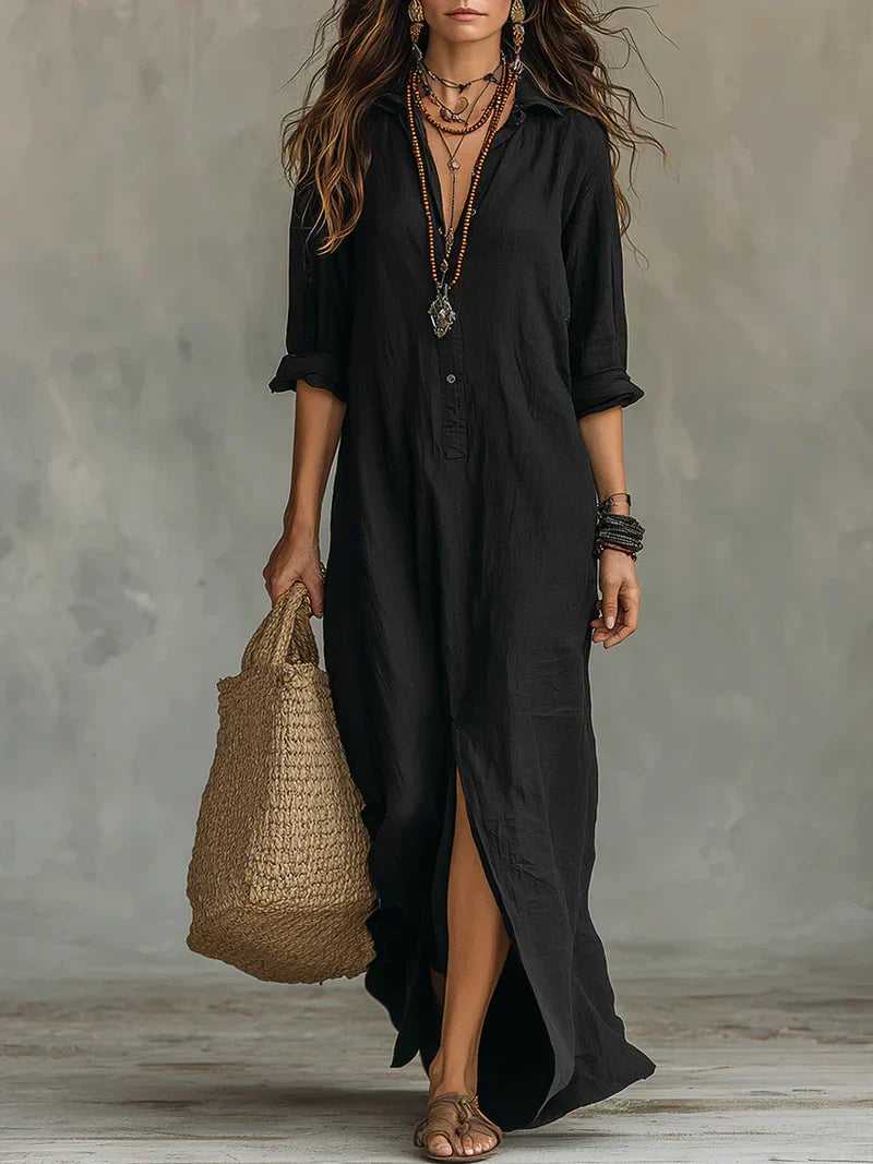Celine | Vestido largo con botones