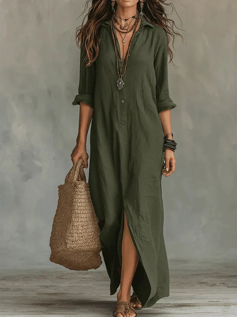 Celine | Vestido largo con botones
