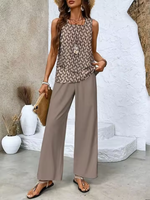 Conjunto Lucía - Marrón estampado