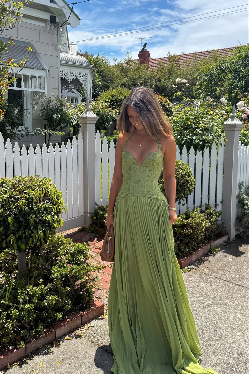 Julietta | Vestido largo plisado tipo corsé