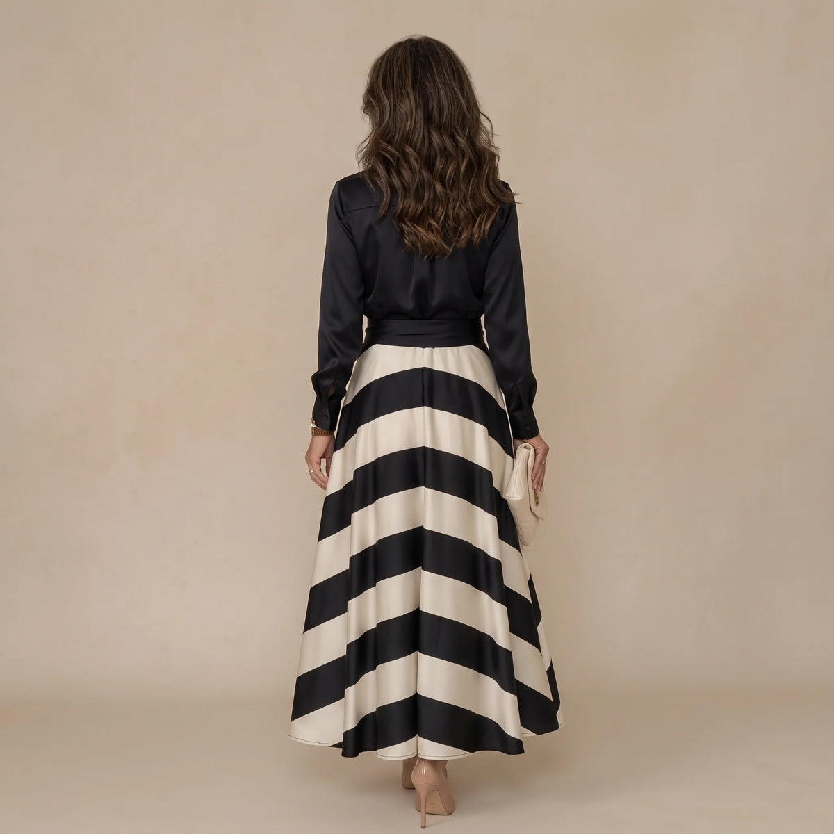 MIA | Robe Chemise Rayée à Ceinture