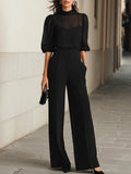 VALÉRIA | Ensemble Trois Pièces Débardeur Transparent et Pantalon Large